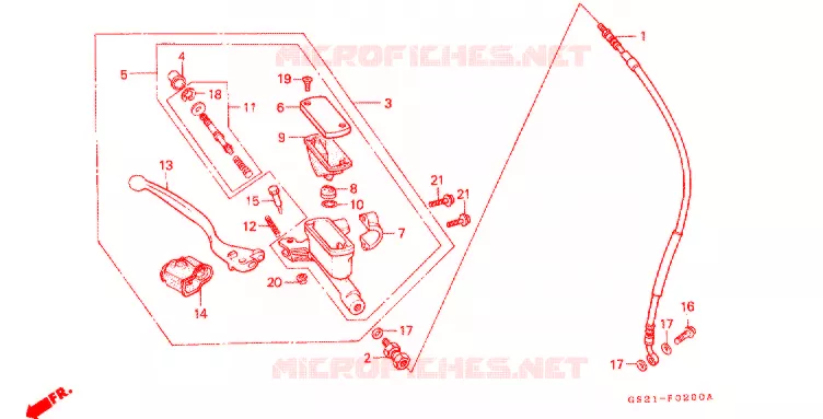 VOORREM HOOFDCILINDER Honda MOTO 80 CR 1990  CR80RL