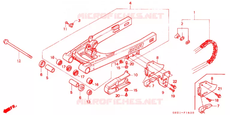 ZWAAI-ARM/AANDRIJFKETTING Honda MOTO 80 CR 1990  CR80RL