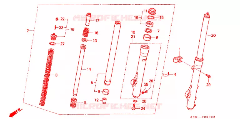 VOOR VORK Honda MOTO 80 CR 1992  CR80RN