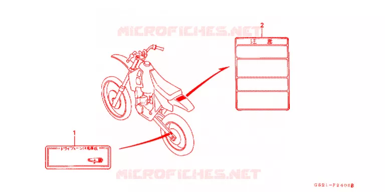 WAARSCHUWINGSLABEL(1) Honda MOTO 80 CR 1993  CR80RP