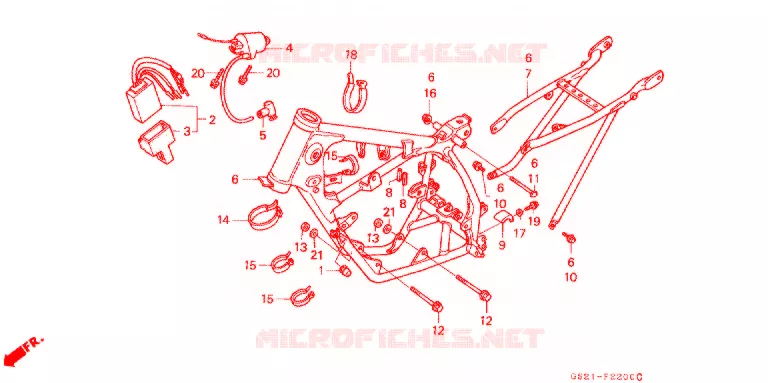 FRAME CHASSIS/ONTSTEKINGSSPOEL Honda MOTO 80 CR 1994  CR80RR