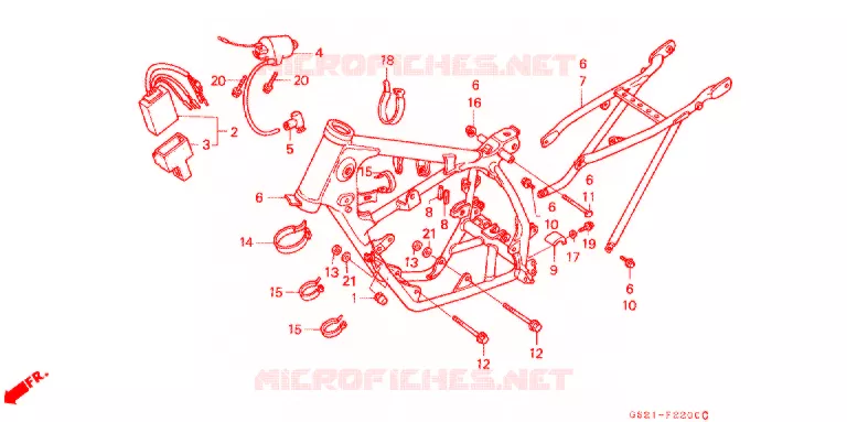 FRAME CHASSIS/ONTSTEKINGSSPOEL Honda MOTO 80 CR 1995  CR80RS