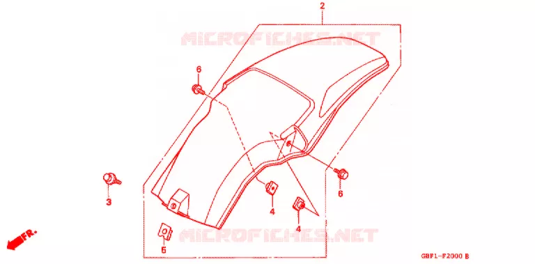 ACHTER STROOMLIJNKAP Honda MOTO 80 CR 1996  CR80RT