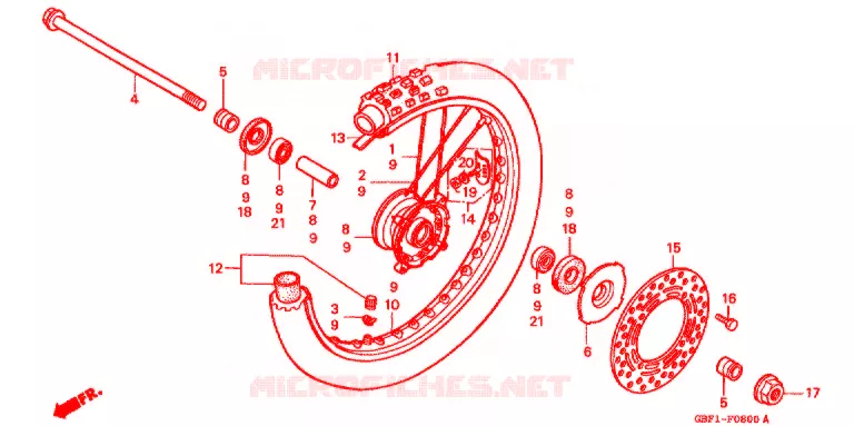 VOOR WIEL Honda MOTO 80 CR 1996  CR80RT