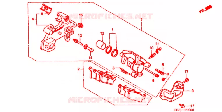 ACHTER REMKLAUW Honda MOTO 80 CR 2000  CR80RY