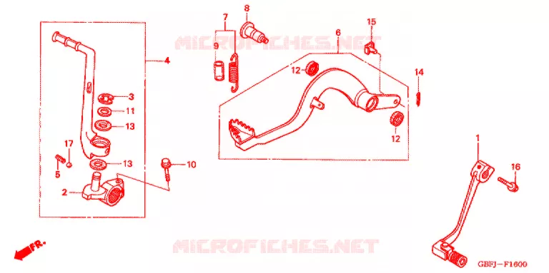 PEDAAL/KICKSTARTER ARM Honda MOTO 80 CR 2000  CR80RY