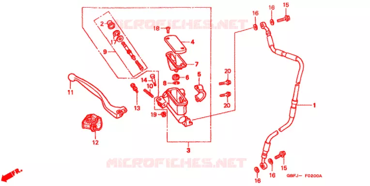 VOORREM HOOFDCILINDER Honda MOTO 80 CR 2000  CR80RY