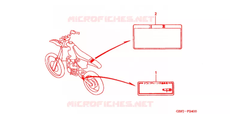 WAARSCHUWINGSLABEL(1) Honda MOTO 80 CR 2000  CR80RY