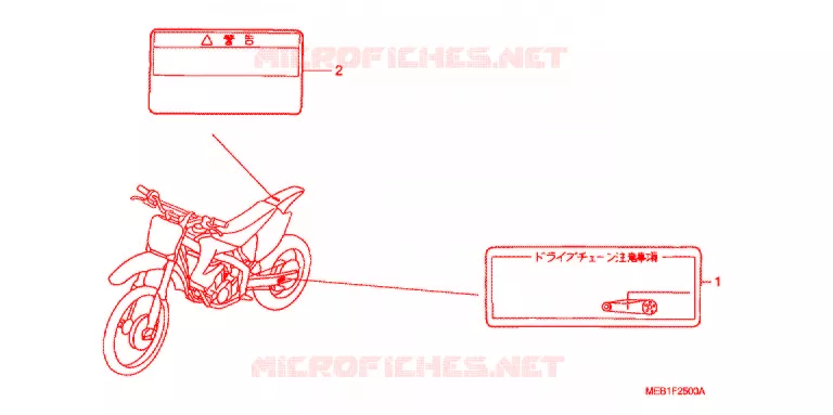WAARSCHUWINGSLABEL(1) Honda MOTO 450 CRF 2008  CRF450R8