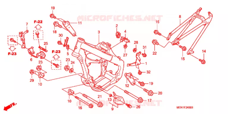 FRAME CHASSIS Honda MOTO 450 CRF 2009  CRF450R9