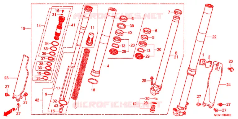 VOOR VORK Honda MOTO 450 CRF 2009  CRF450R9