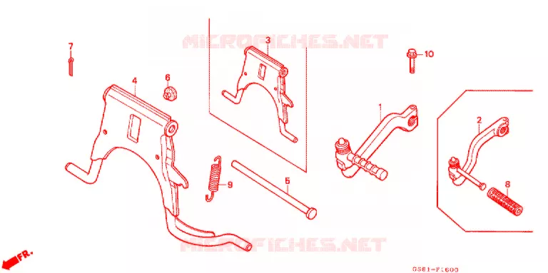 HOOFD STANDAARD/ KICKSTARTER ARM Honda SCOOTER 50 other-models 1987  SB50H