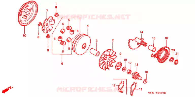 AANDRIJFFACE/ KICKSTARTER SPIL Honda SCOOTER 90 CABINA 1995  SCX90R