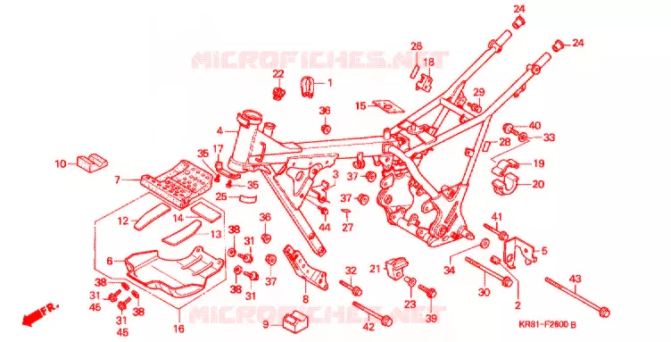 FRAME CHASSIS Honda MOTO 200 TRIAL 1985  TLM200RF