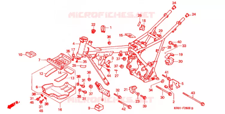 FRAME CHASSIS Honda MOTO 220 TRIAL 1990  TLM220RL
