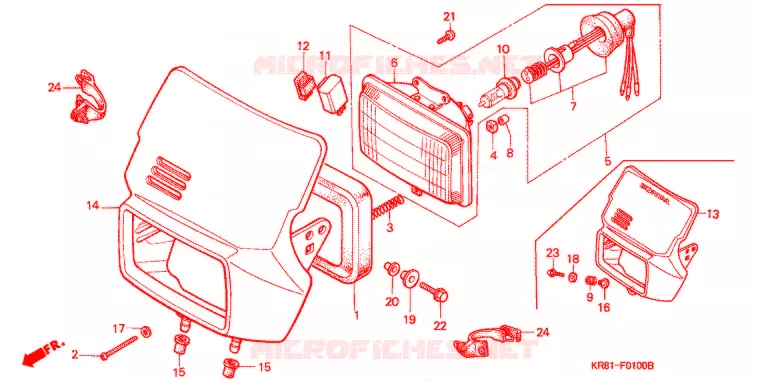 KOPLAMP Honda MOTO 220 TRIAL 1994  TLM220RP