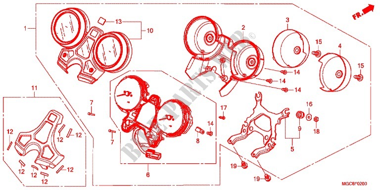 COMBINATIEMETER voor Honda CB 1100 EX ABS, E Package 2017