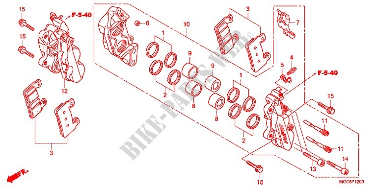 REMKLAUW VOOR (CB1100CAD/TA/TAD) voor Honda CB 1100 EX ABS, E Package 2017