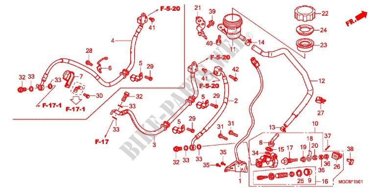 REMPOMP ACHTER (CB1100CAD/NAD) voor Honda CB 1100 EX ABS, E Package 2017