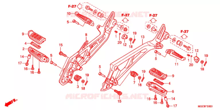 OPSTAP/PEDAAL Honda MOTO 1100 CB 2017  CB1100TAH