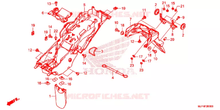 ACHTER STROOMLIJNKAP Honda MOTO 1000 AFRICA-TWIN 2017  CRF1000AH