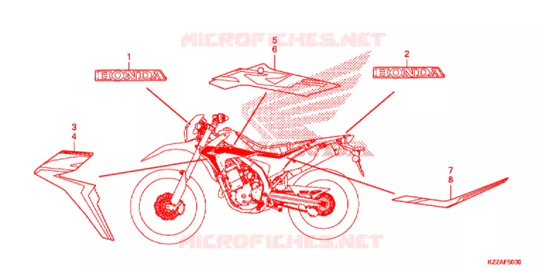 EMBLEEM/STREEP (CRF250L/LA) Honda MOTO 250 CRF 2017  CRF250LH