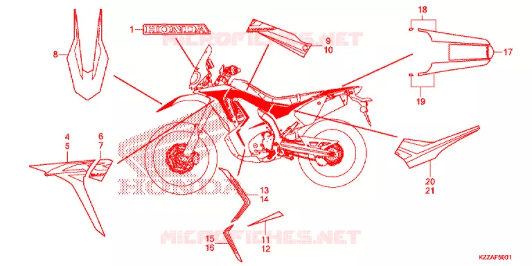 EMBLEEM/STREEP (CRF250RL/RLA) Honda MOTO 250 CRF 2017  CRF250RLAH