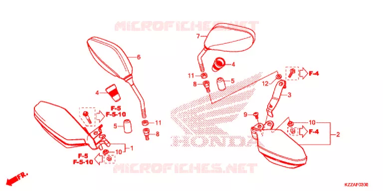 SPIEGEL - HANDKAP Honda MOTO 250 CRF 2017  CRF250RLAH