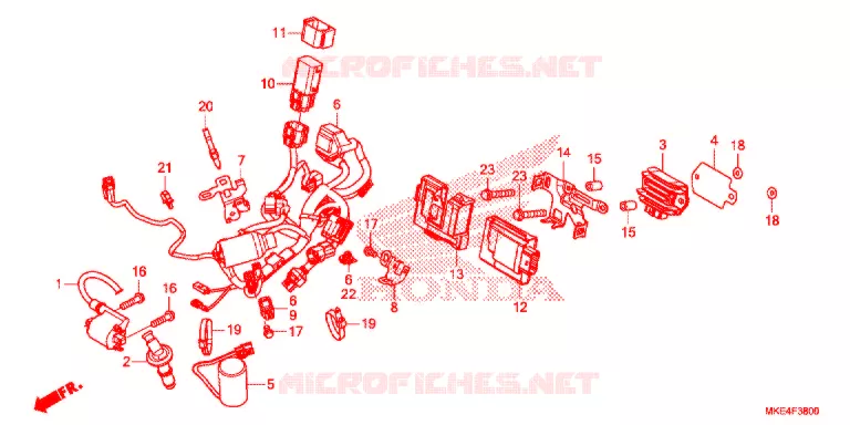 BEDRADINGSBUNDEL/ACCU Honda MOTO 450 CRF 2018  CRF450RXH