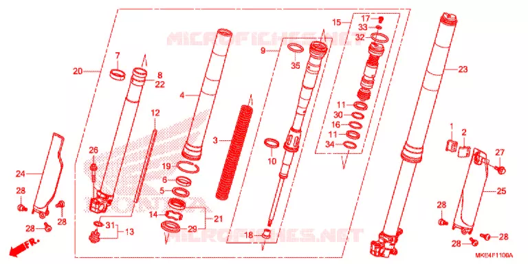 VOOR VORK Honda MOTO 450 CRF 2017  CRF450RXH