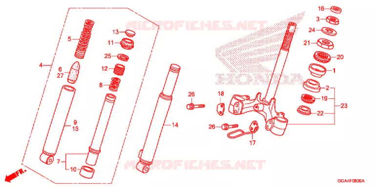 VOOR VORK/STURING STANG Honda SCOOTER 50 RUCKUS 2017  NPS50H_A