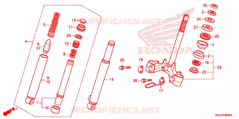 VOOR VORK/STURING STANG Honda SCOOTER 50 RUCKUS 2017  NPS50H_A