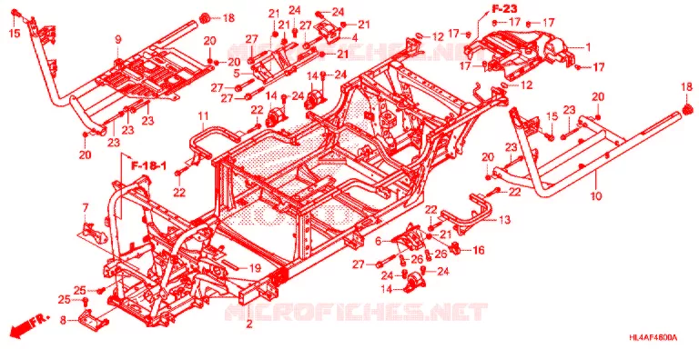 FRAME CHASSIS Honda ATV 1000 PIONEER 2017  SXS1000M3PH