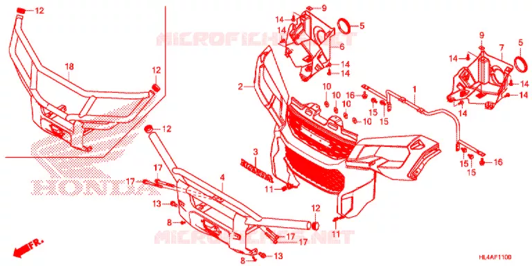 VOORBUMPER Honda ATV 1000 PIONEER 2017  SXS1000M3PH