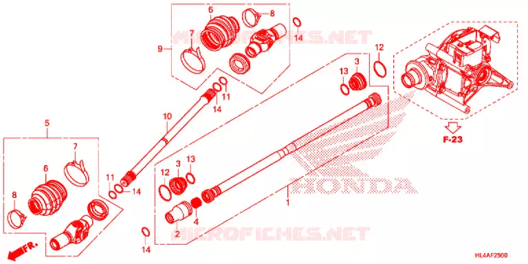 ACHTER VORK/PROPELLERAS(2) Honda ATV 1000 PIONEER 2017  SXS1000M3PH
