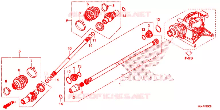 ACHTER VORK/PROPELLERAS(2) Honda ATV 1000 PIONEER 2017  SXS1000M3PH