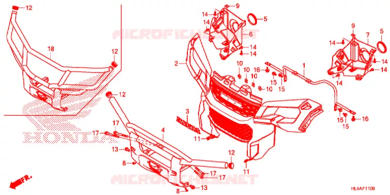 VOORBUMPER Honda ATV 1000 PIONEER 2017  SXS1000M3PH