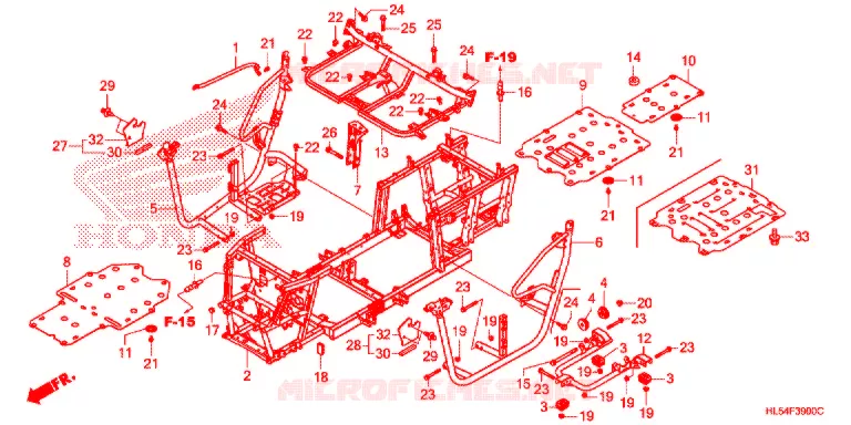 FRAME CHASSIS Honda ATV 500 PIONEER 2017  SXS500MH
