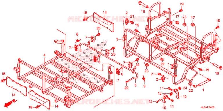 BED SET Honda ATV 700 PIONEER 2017  SXS700M2DH