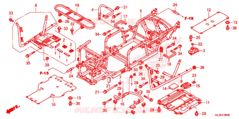 FRAME CHASSIS Honda ATV 700 PIONEER 2017  SXS700M2DH