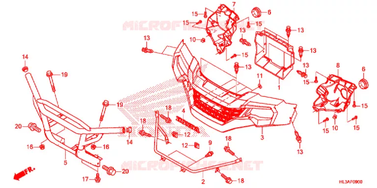 VOORBUMPER Honda ATV 700 PIONEER 2017  SXS700M2DH