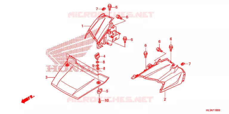 VOORSPATBORD / TREEPLANK Honda ATV 700 PIONEER 2017  SXS700M2H