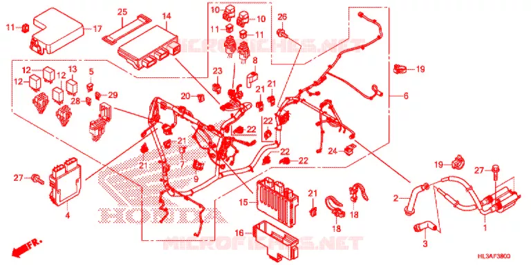BEDRADINGSBUNDEL/ACCU Honda ATV 700 PIONEER 2017  SXS700M4DH