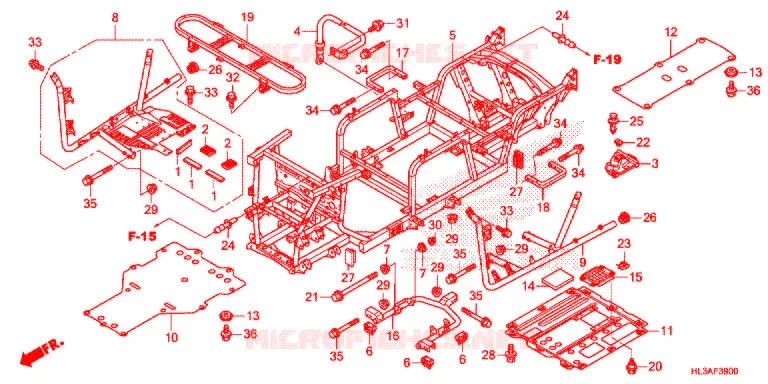 FRAME CHASSIS Honda ATV 700 PIONEER 2017  SXS700M4DH