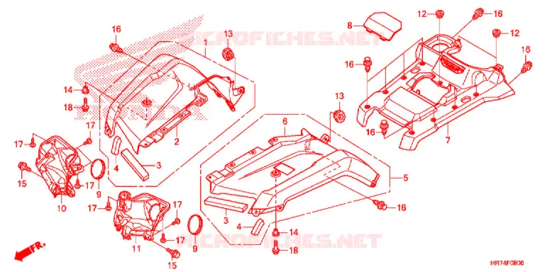 VOORSPATBORD Honda ATV 420 FOURTRAX 2017  TRX420FA6H
