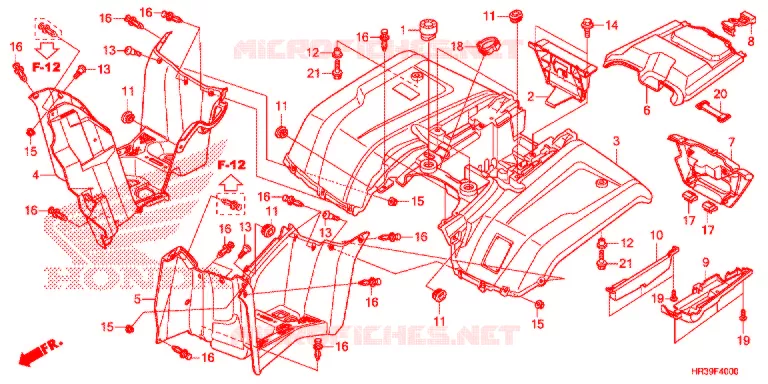 ACHTER STROOMLIJNKAP Honda ATV 420 FOURTRAX 2017  TRX420FM1H