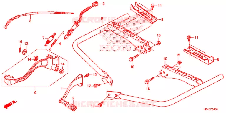 PEDAAL/OPSTAP Honda ATV 500 FOURTRAX 2017  TRX500FM1H