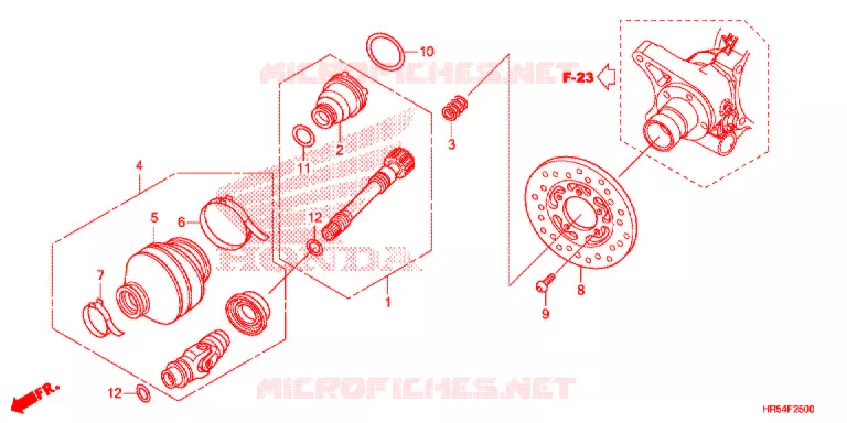 ACHTER VORK/PROPELLERAS(2) Honda ATV 500 FOURTRAX 2017  TRX500FM6H