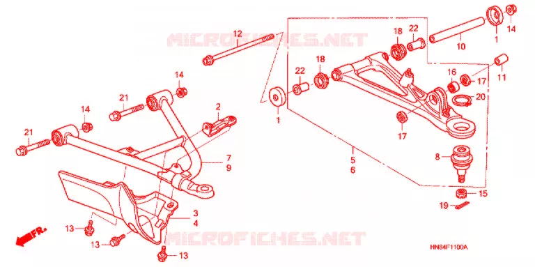 VOOR ARM Honda ATV 650 FOURTRAX 2004  TRX650FGA4
