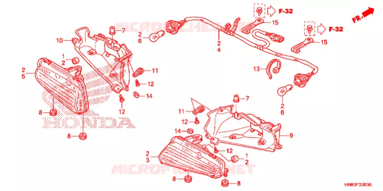 ACHTERLICHT(2) Honda ATV 680 FOURTRAX 2012  TRX680FAC